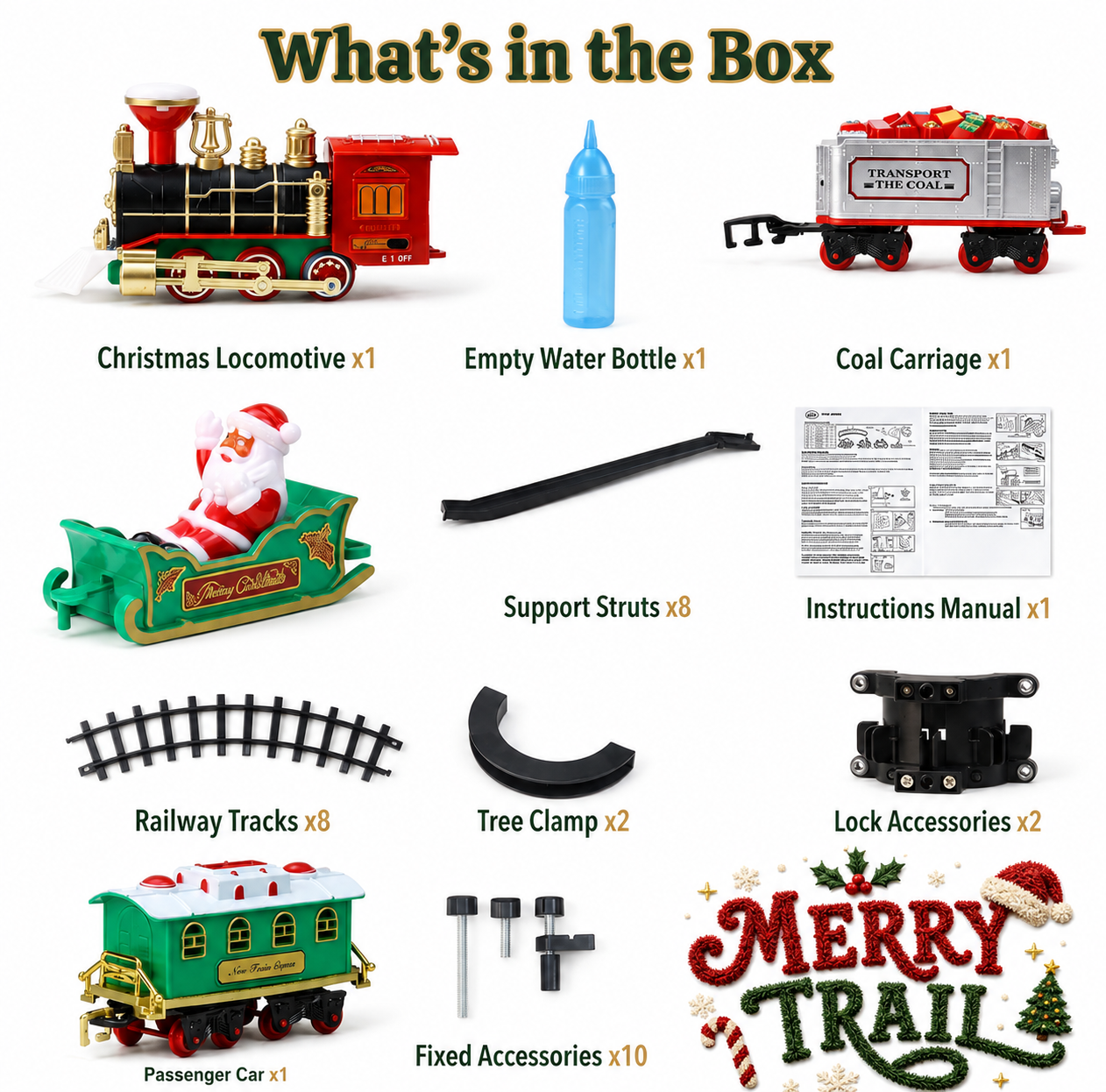 Merry Trail Christmas Train Set